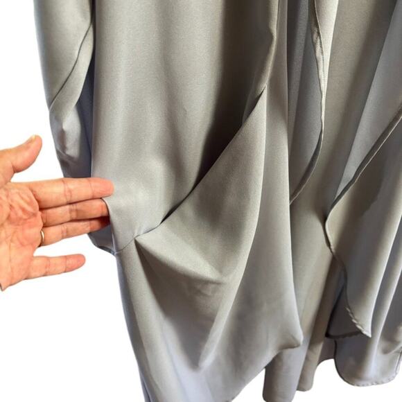 SYMPLI Sage Gray Whisper Coat in Georgette Fabric SZ 12 - Picture 5 of 11